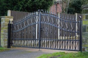 wrought iron decorative driveway gate